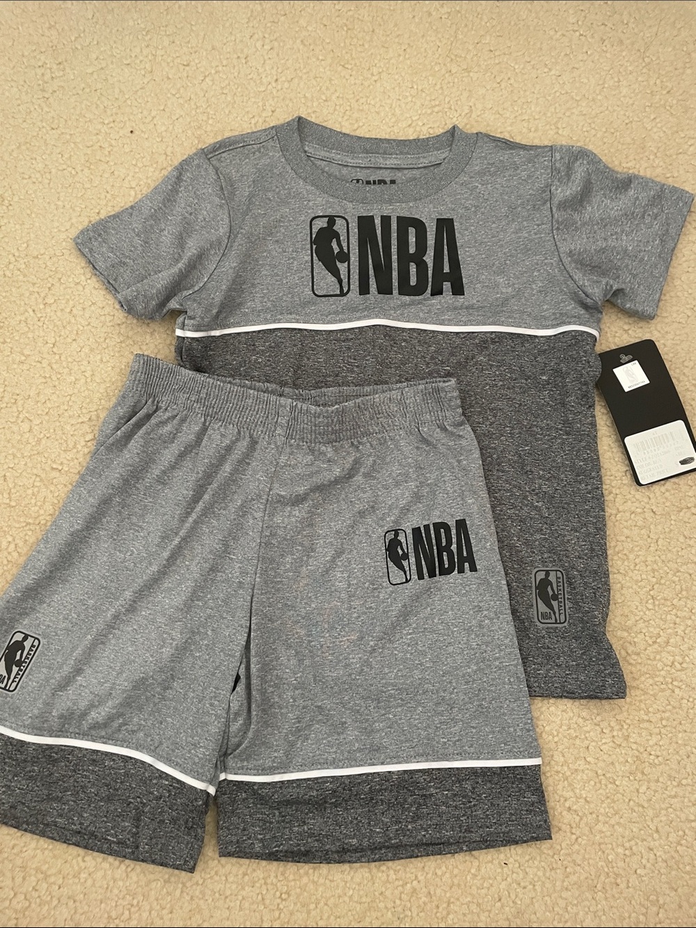 NBA Boys' Gray Two-Tone Short Matching Set - Gray